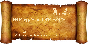 Mátyás Lázár névjegykártya
